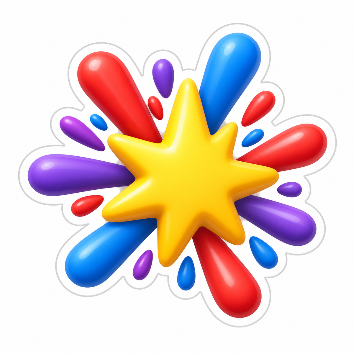 Yellow Centered Paint Starburst Vinyl Sticker Decal