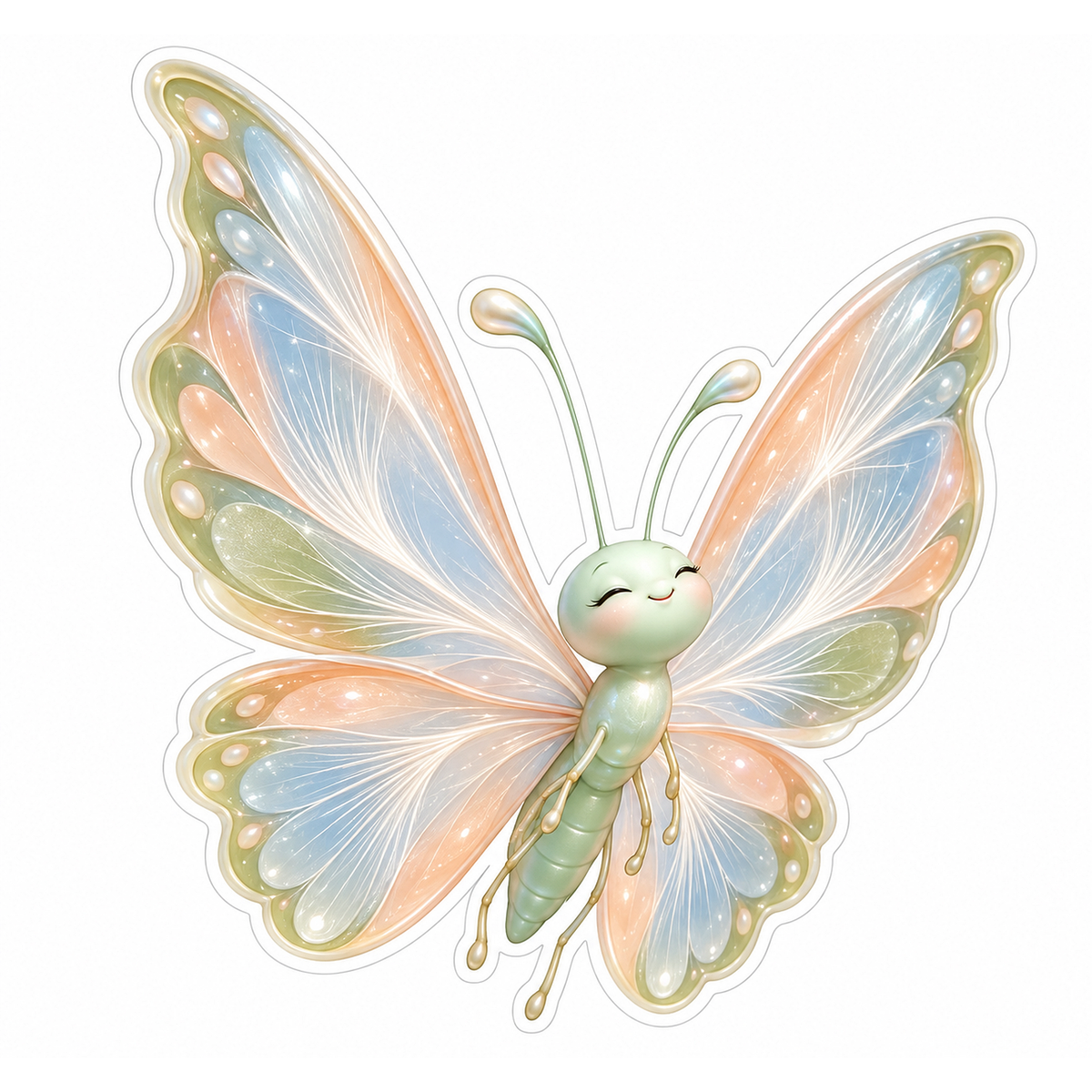 Milkweed Floss Float Butterfly Vinyl Sticker Decal