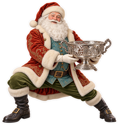 Santa Victorian Silver Grape Washer Vinyl Sticker Decal