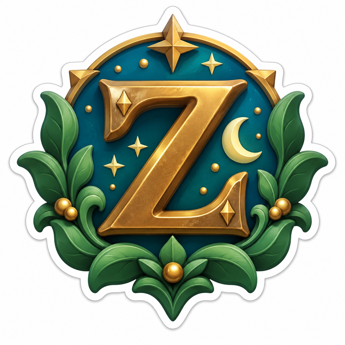 Decorative Bronze Letter Z Vinyl Sticker Decal