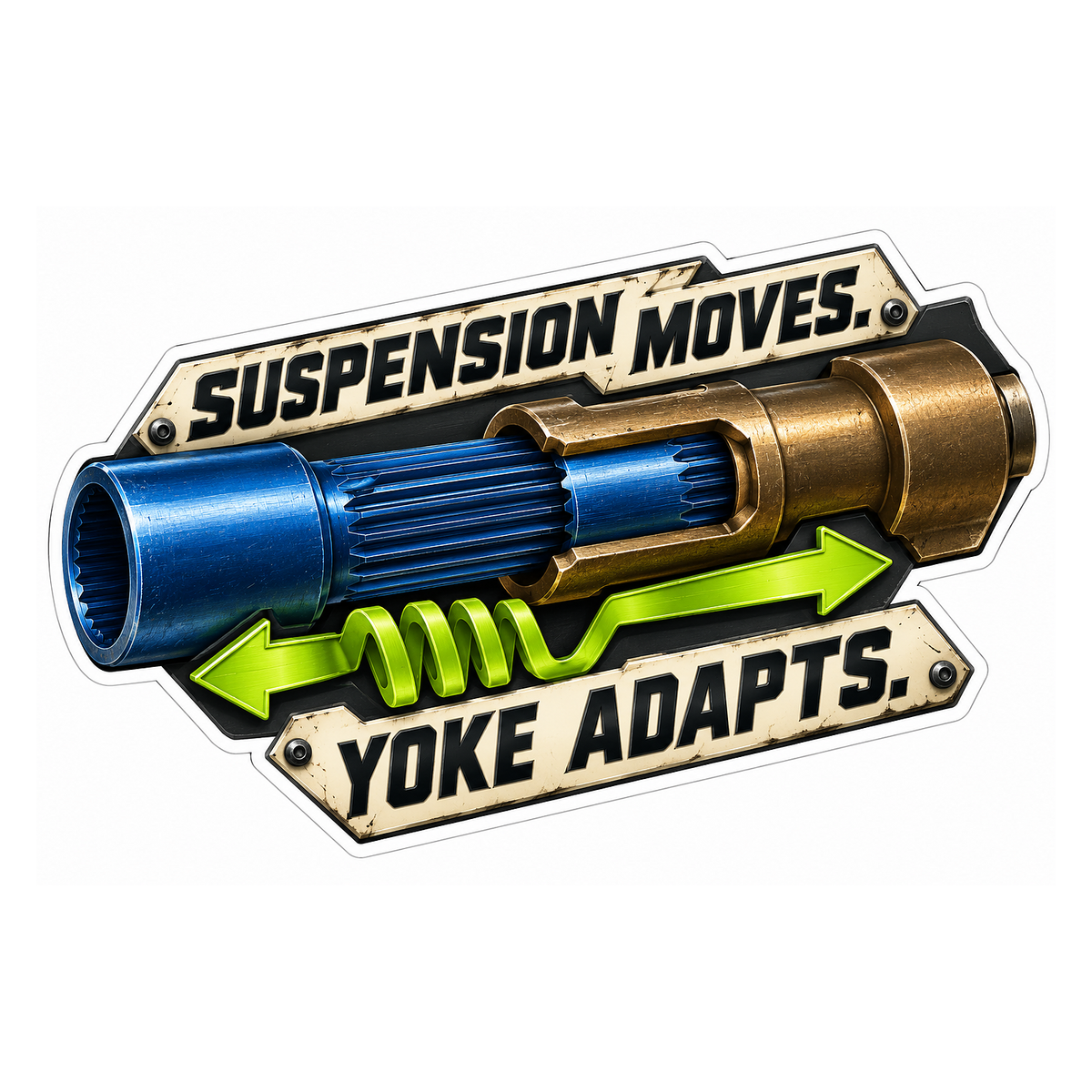 Driveshaft Slip Yoke Adapts Vinyl Sticker Decal