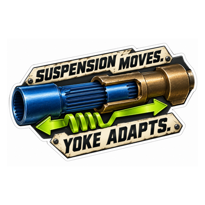 Driveshaft Slip Yoke Adapts Vinyl Sticker Decal