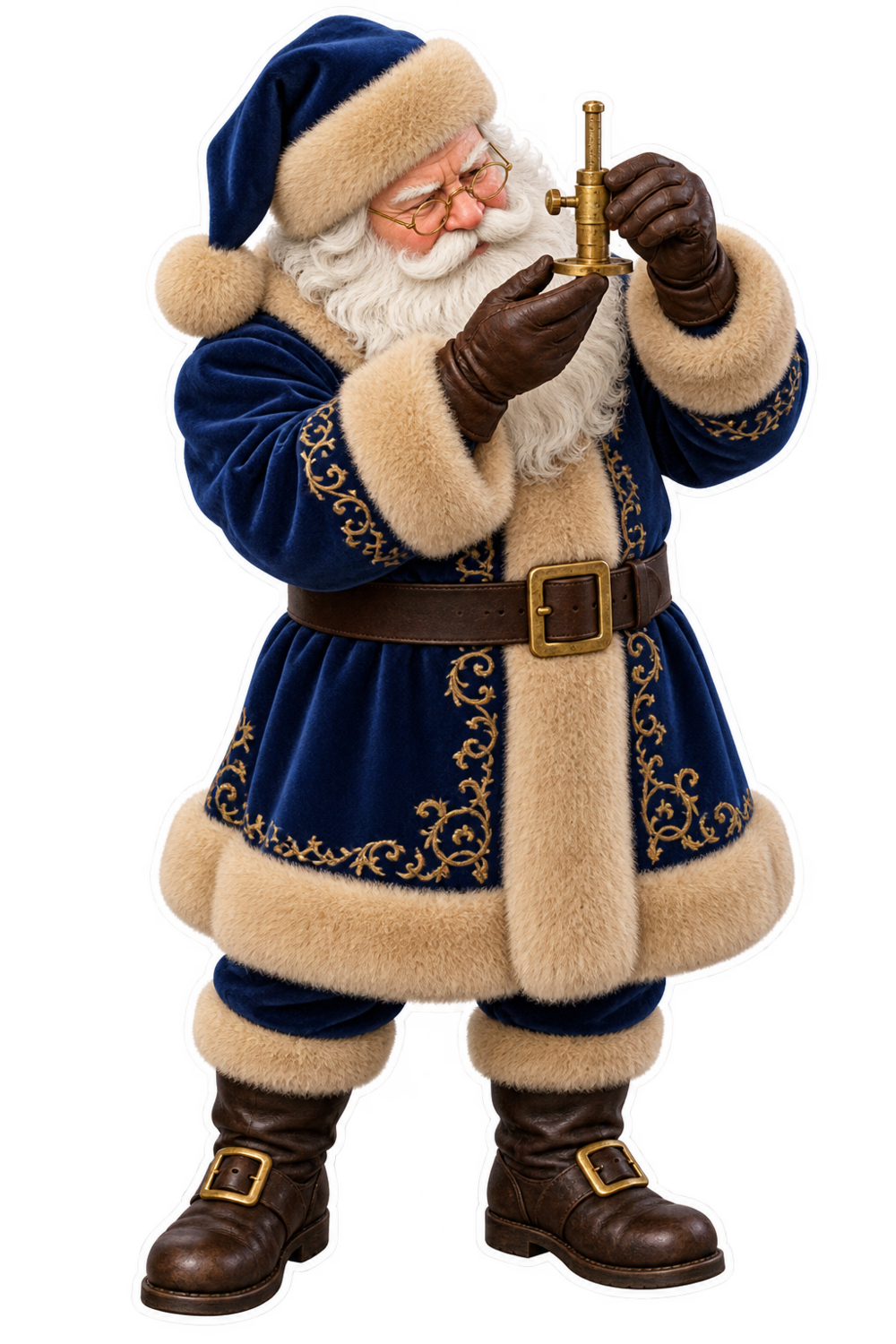 Santa Antique Brass Watchmaker Depthing Tool Vinyl Sticker Decal