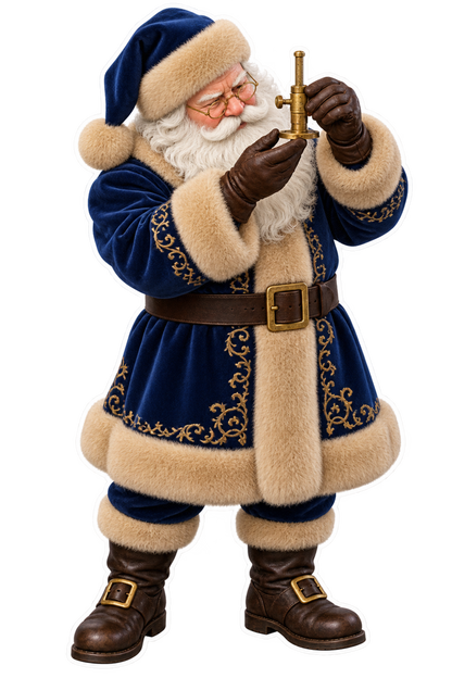 Santa Antique Brass Watchmaker Depthing Tool Vinyl Sticker Decal