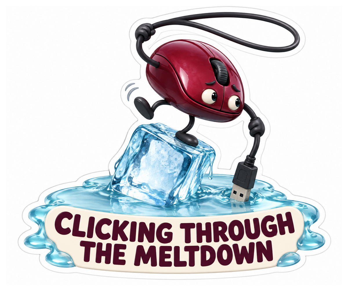 Clicking through the Meltdown Computer Mouse Vinyl Sticker Decal