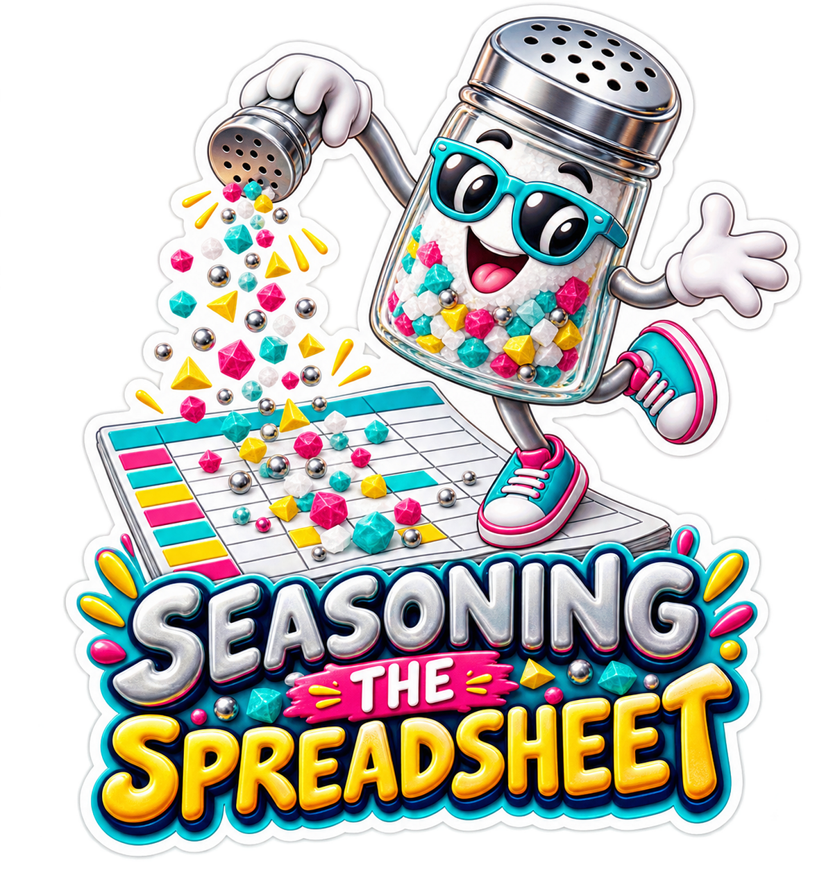 Seasoning Spreadsheet Salt Vinyl Sticker Decal