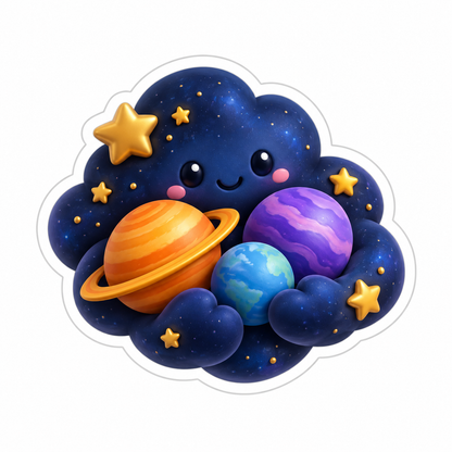 Navy Galaxy Cloud Vinyl Sticker Decal