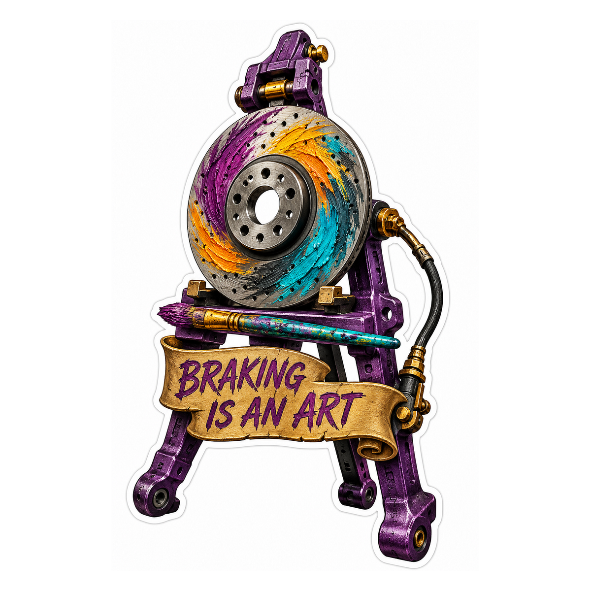 Brake Caliper Bracket Artist Easel Vinyl Sticker Decal