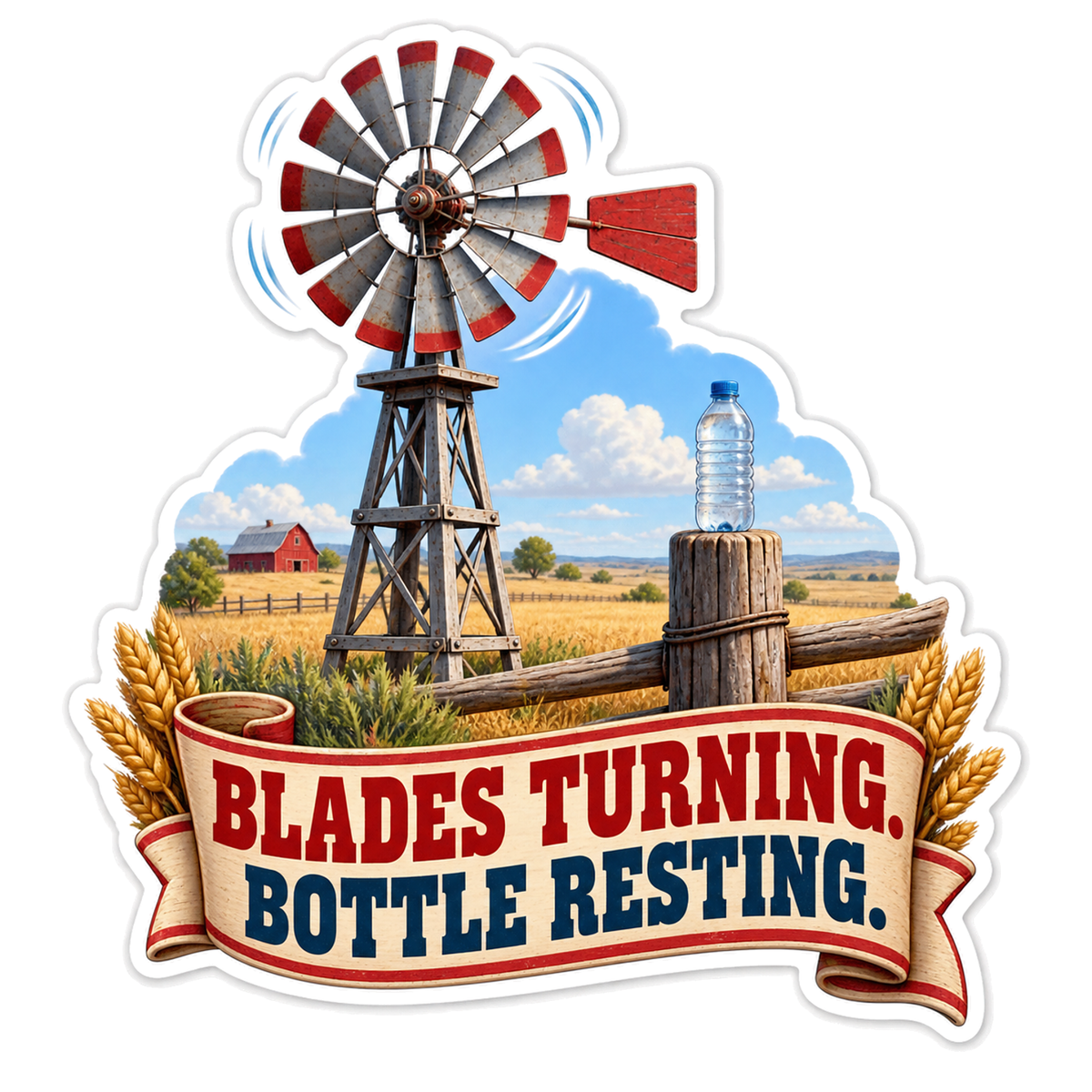 Blades Turning Vinyl Sticker Decal