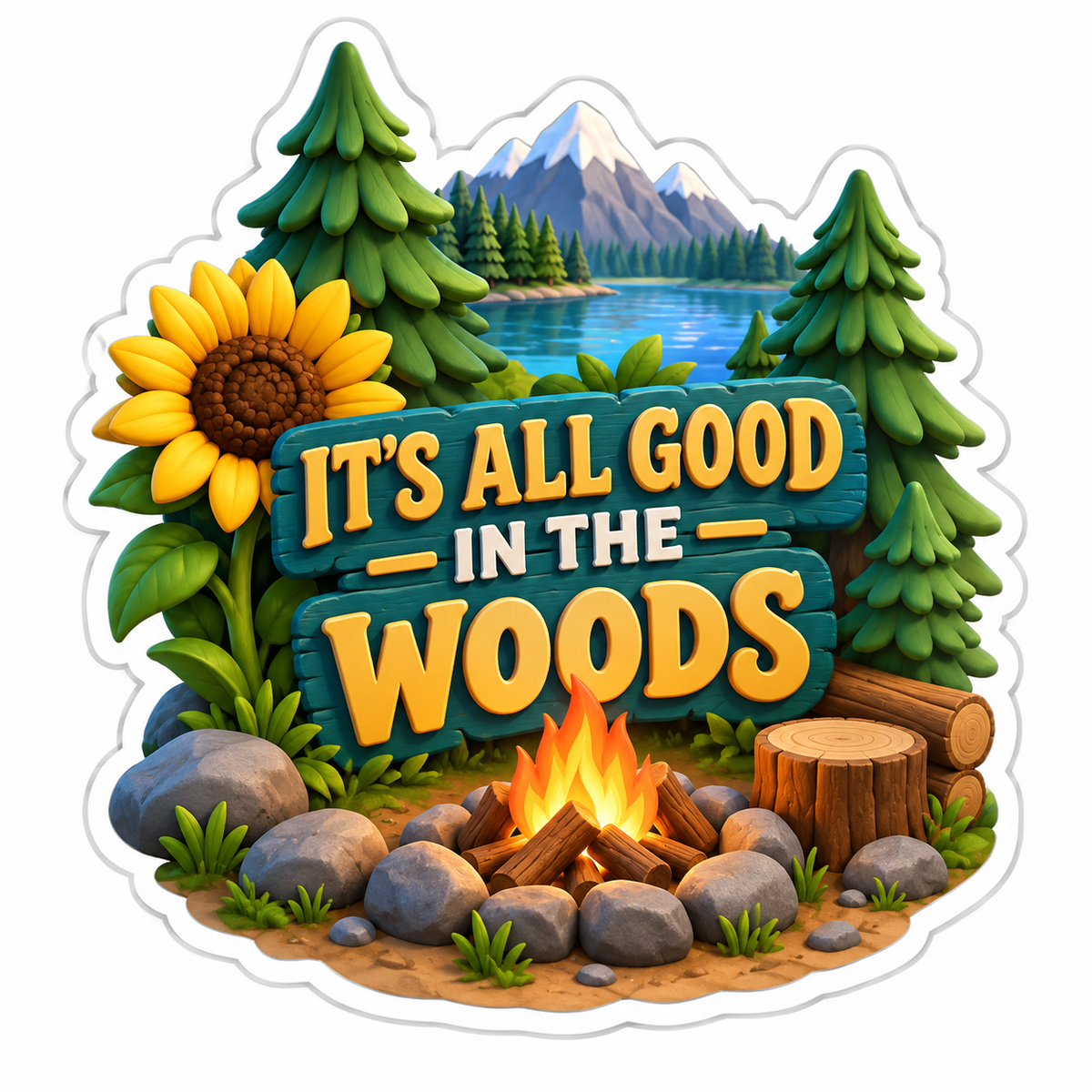 It'S All Good In The Woods Vinyl Sticker Decal
