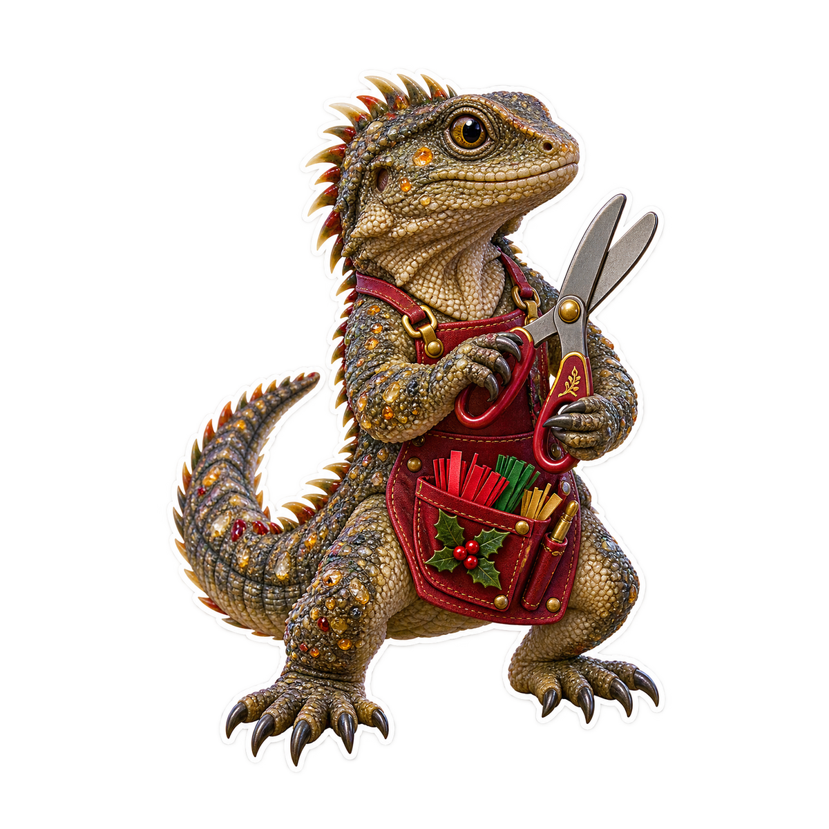Fossil Resin Tuatara Cracker Fringing Shears Vinyl Sticker Decal