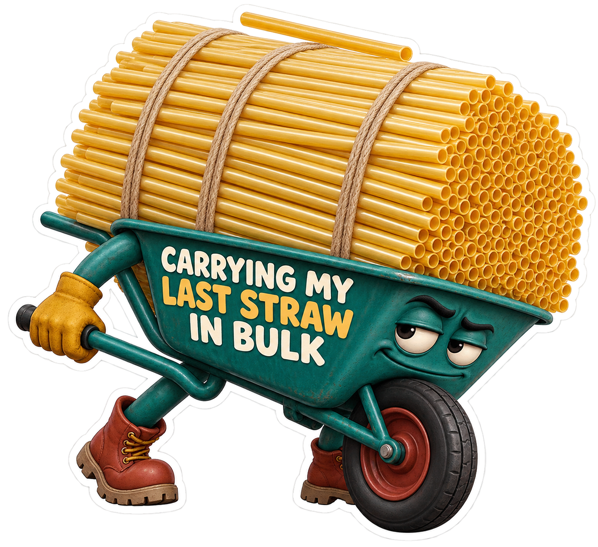 Last Straw In Bulk Wheelbarrow Vinyl Sticker Decal