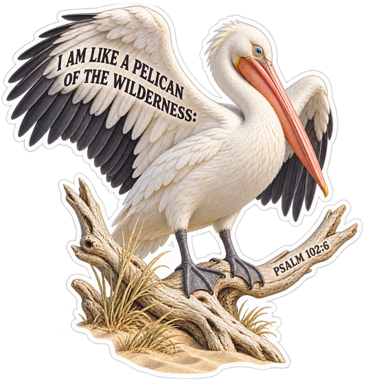 Bible Psalm 102 6 Pelican Wilderness Vinyl Sticker Decal