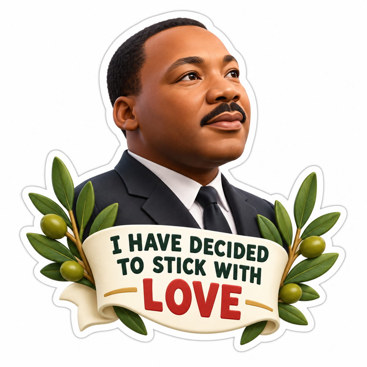 I Have Decided to Stick with Love Portrait Vinyl Sticker Decal