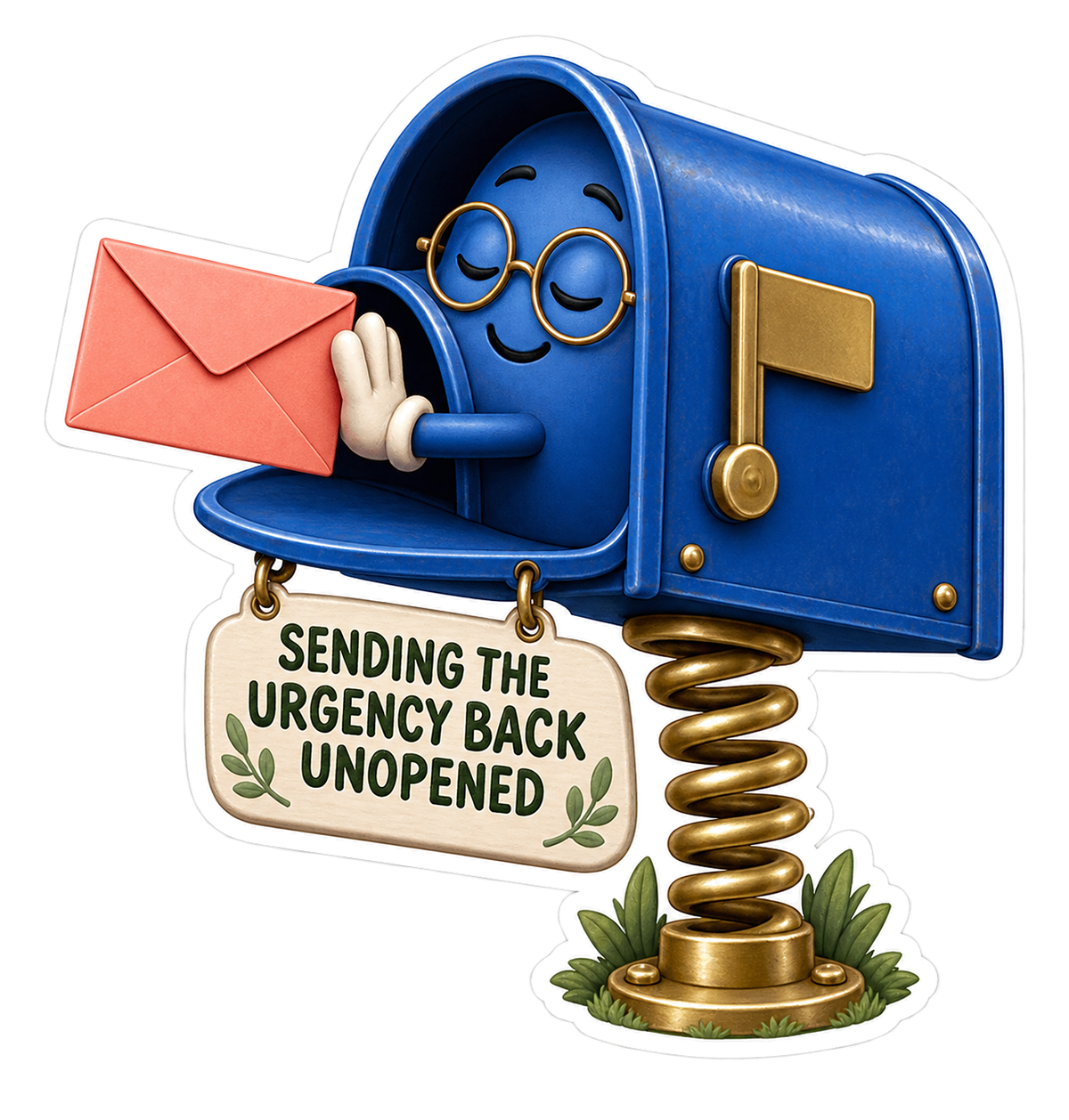 Sending Urgency Back Mailbox Vinyl Sticker Decal