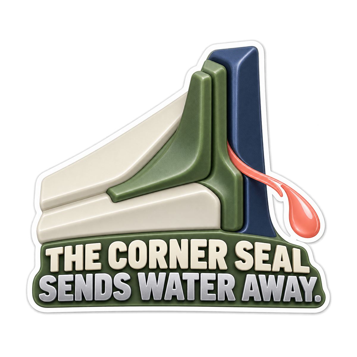 Cowl End Seal Water Away Vinyl Sticker Decal