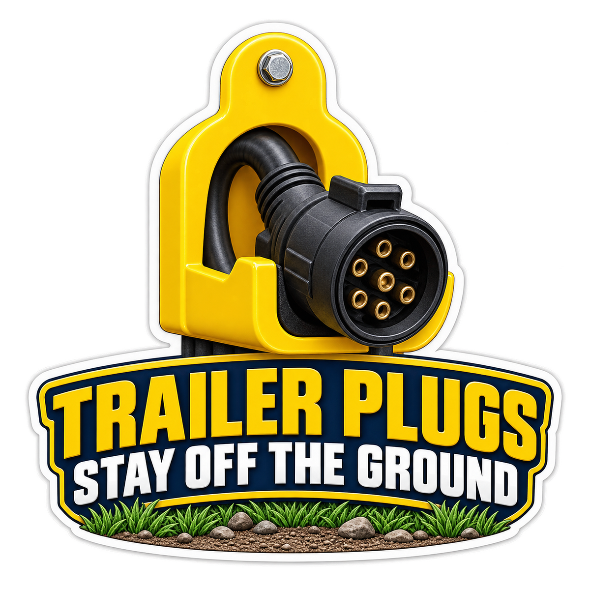 Trailer Wiring Plug Holder Vinyl Sticker Decal