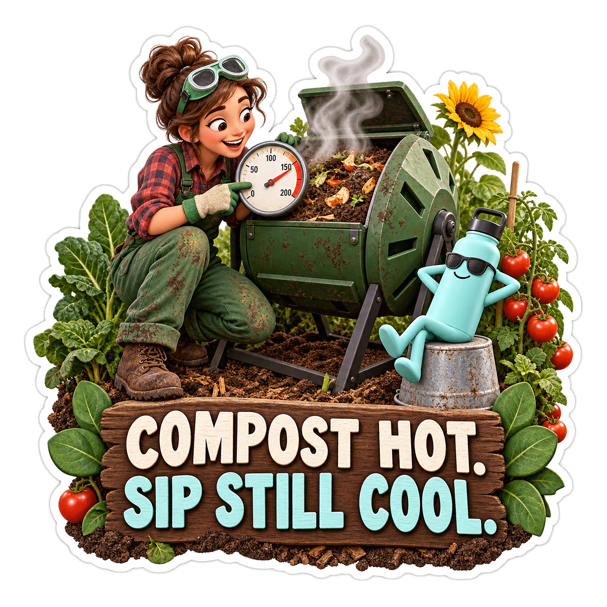 Compost Hot Vinyl Sticker Decal