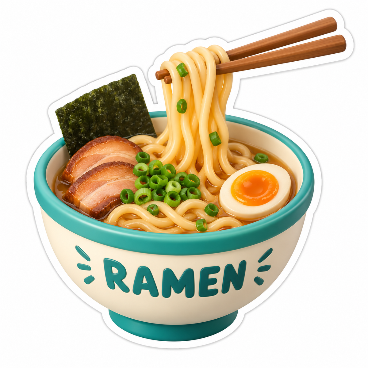 Cream Ramen Bowl Vinyl Sticker Decal