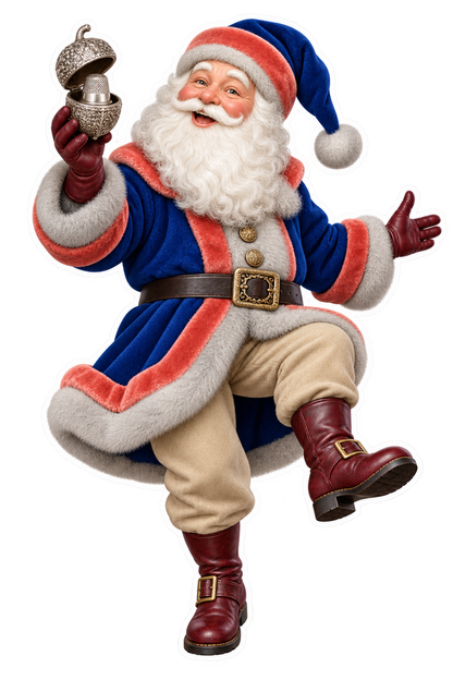 Santa Victorian Silver Thimble Case Vinyl Sticker Decal