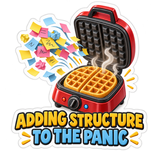 Adding Structure Panic Waffle Iron Vinyl Sticker Decal