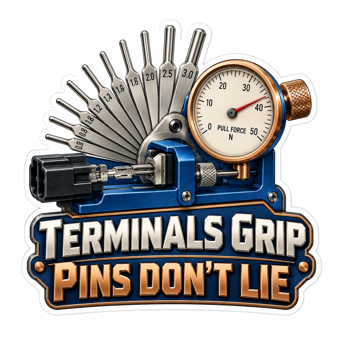 Terminal Drag Test Pin Gauge Vinyl Sticker Decal