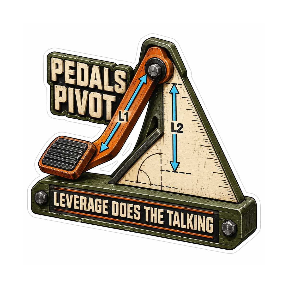 Brake Pedal Ratio Geometry Vinyl Sticker Decal