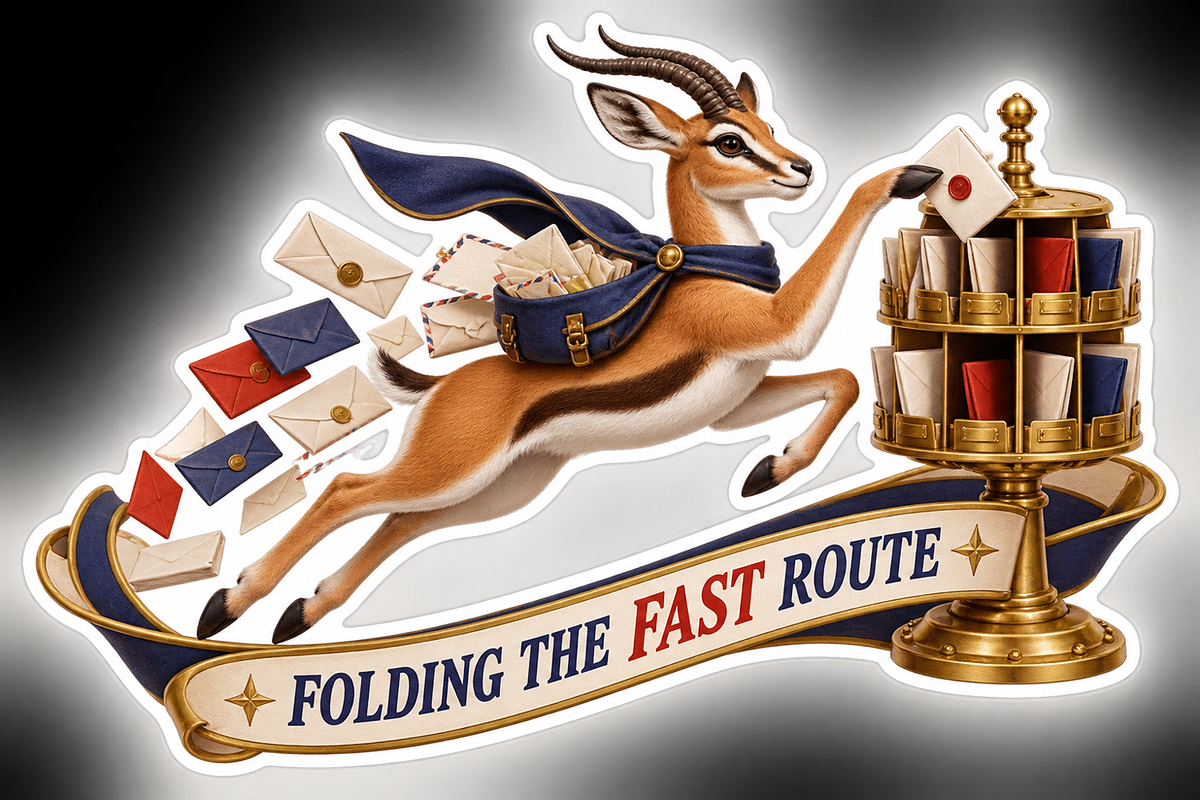 Folding the Fast Route Antelope Mail Vinyl Sticker Decal