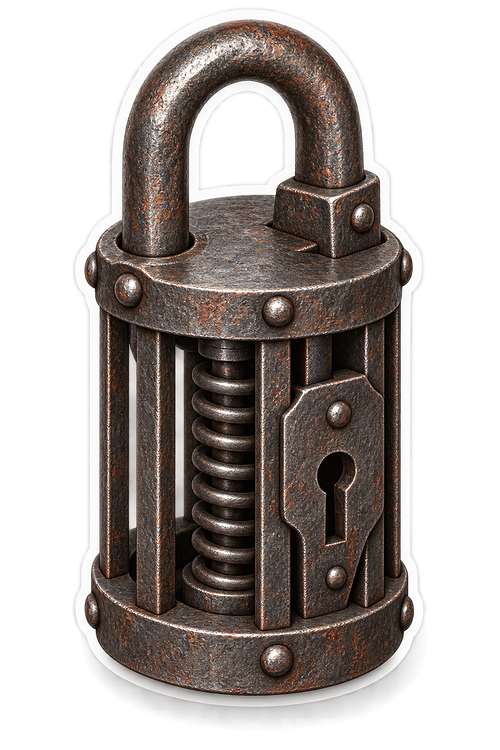 Scandinavian Spring Padlock Vinyl Sticker Decal