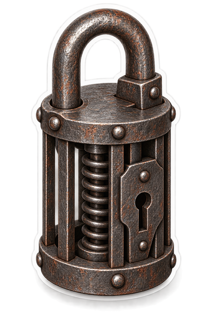 Scandinavian Spring Padlock Vinyl Sticker Decal