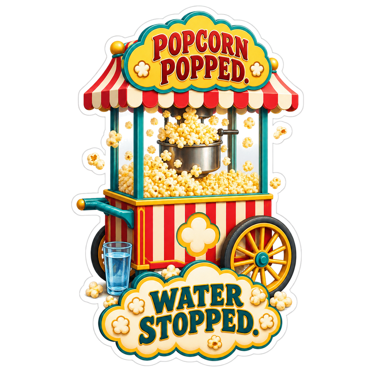 Popcorn Popped Vinyl Sticker Decal
