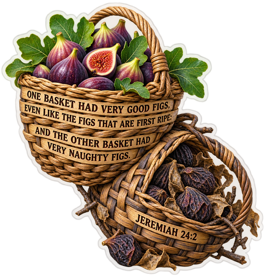 Bible Two Fig Baskets Jeremiah 24 2 Vinyl Sticker Decal