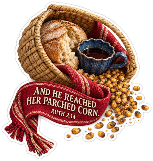 Bible Ruth 2 14 Parched Corn Basket Vinyl Sticker Decal