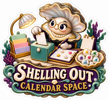 Calendar Space Oyster Vinyl Sticker Decal