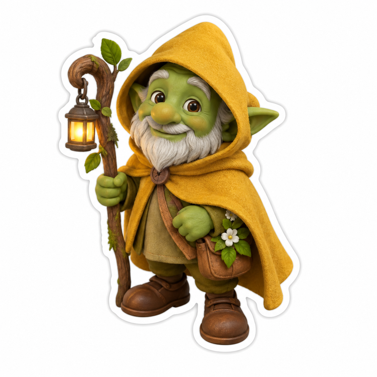 Elderly Moss-Green Garden Sprite Vinyl Sticker Decal