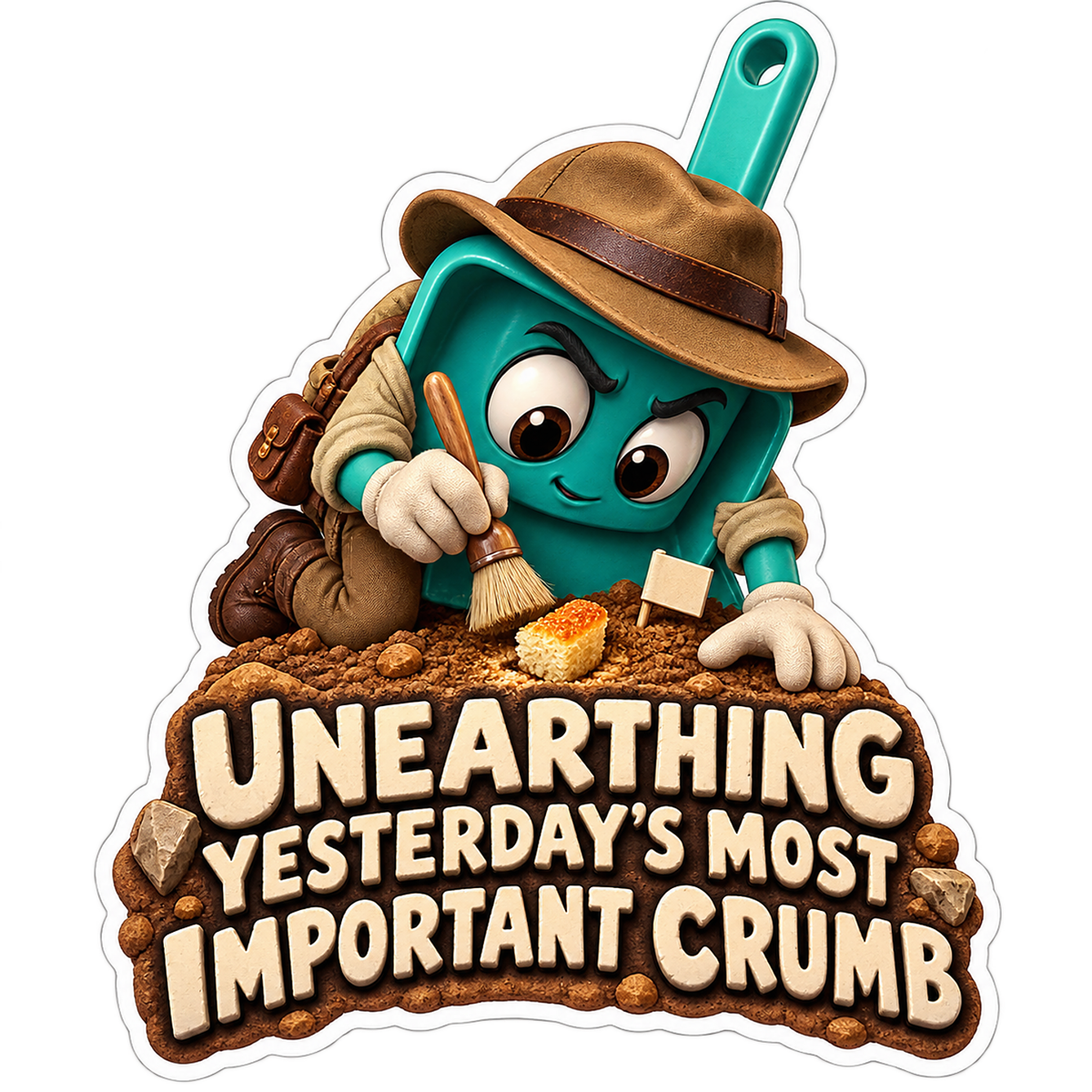 Dustpan Crumb Excavation Vinyl Sticker Decal