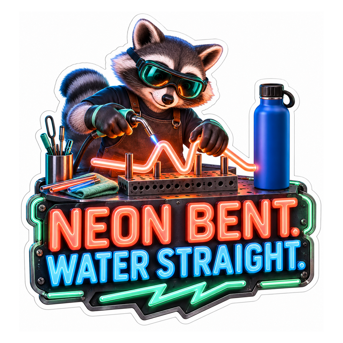 Neon Bent Vinyl Sticker Decal