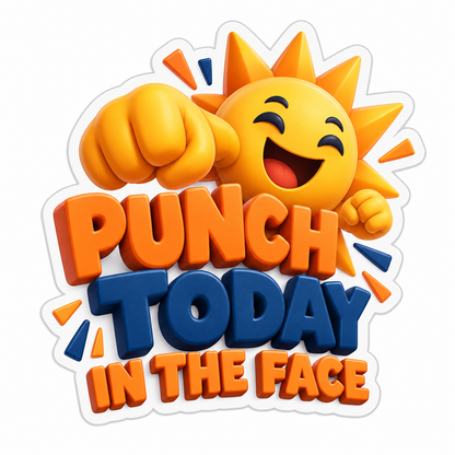 Punch Today In The Face Orange Navy Vinyl Sticker Decal
