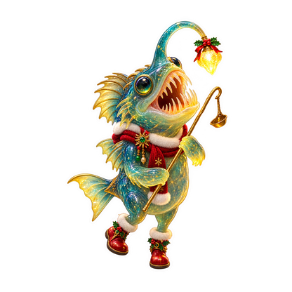 Acrylic Anglerfish Candle Wick Dipper Vinyl Sticker Decal