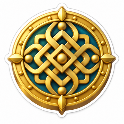 Ornate Gold Round Medallion Vinyl Sticker Decal