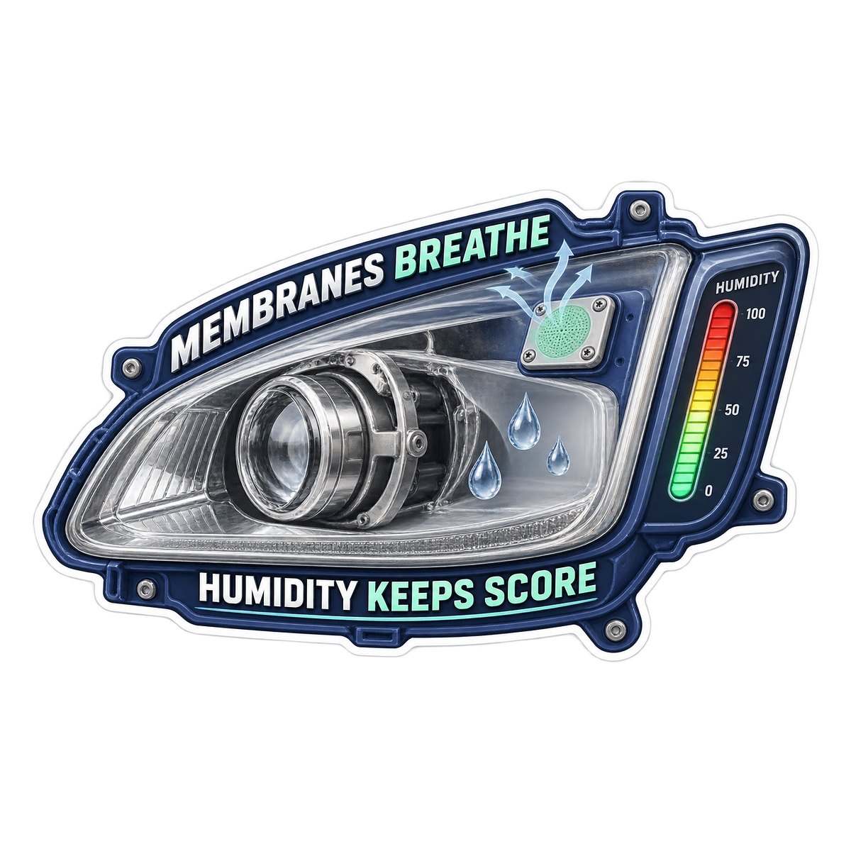 Headlamp Vent Membrane Humidity Chamber Vinyl Sticker Decal