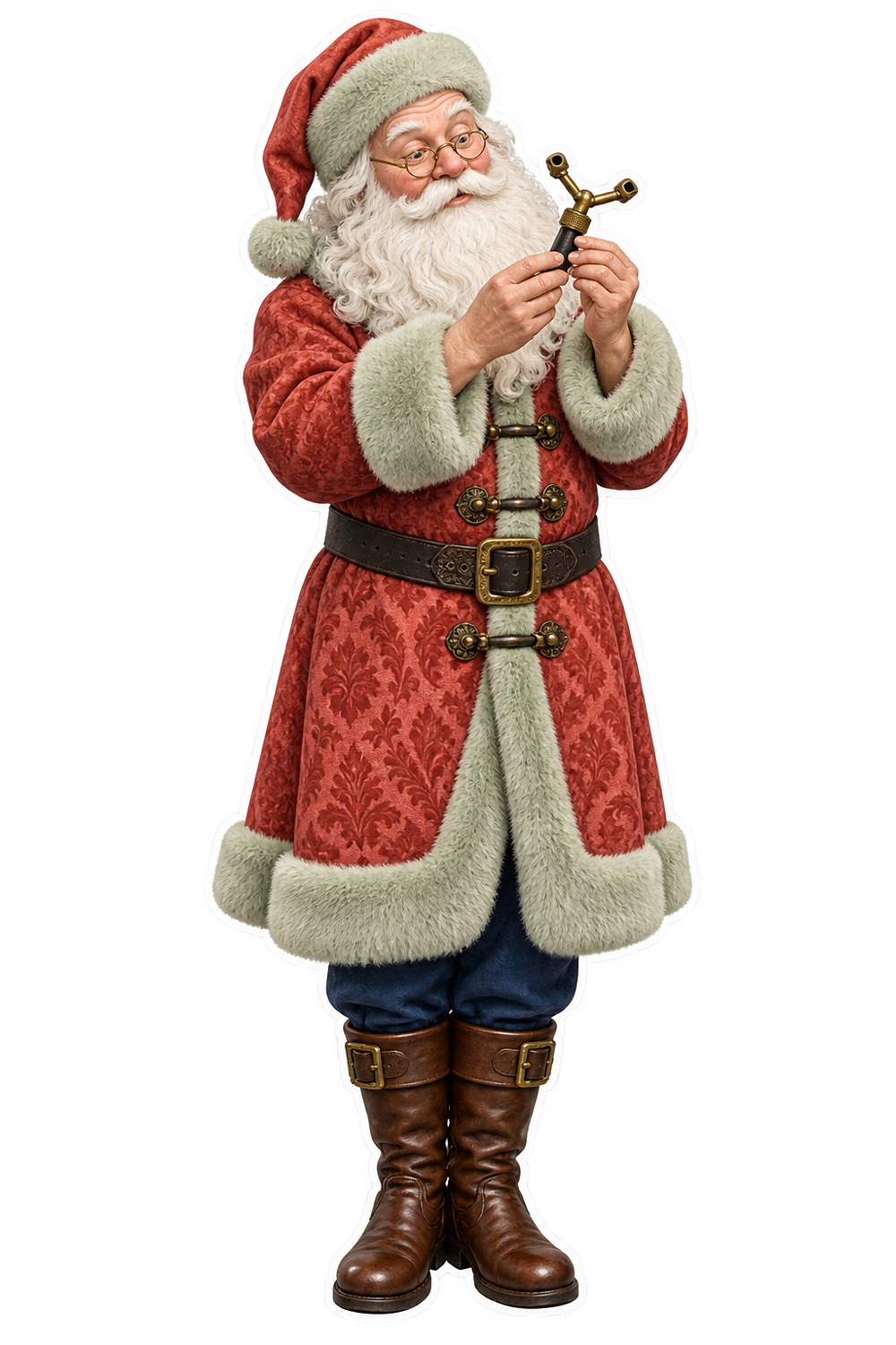 Santa Brass Microscope Stage Centering Key Vinyl Sticker Decal