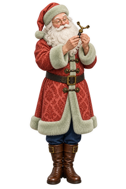 Santa Brass Microscope Stage Centering Key Vinyl Sticker Decal