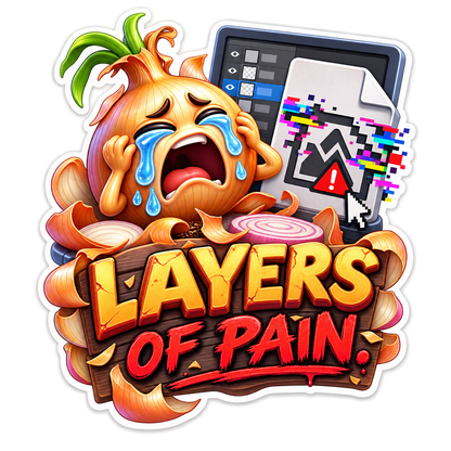 Layers of Pain Onion at Laptop Vinyl Sticker Decal