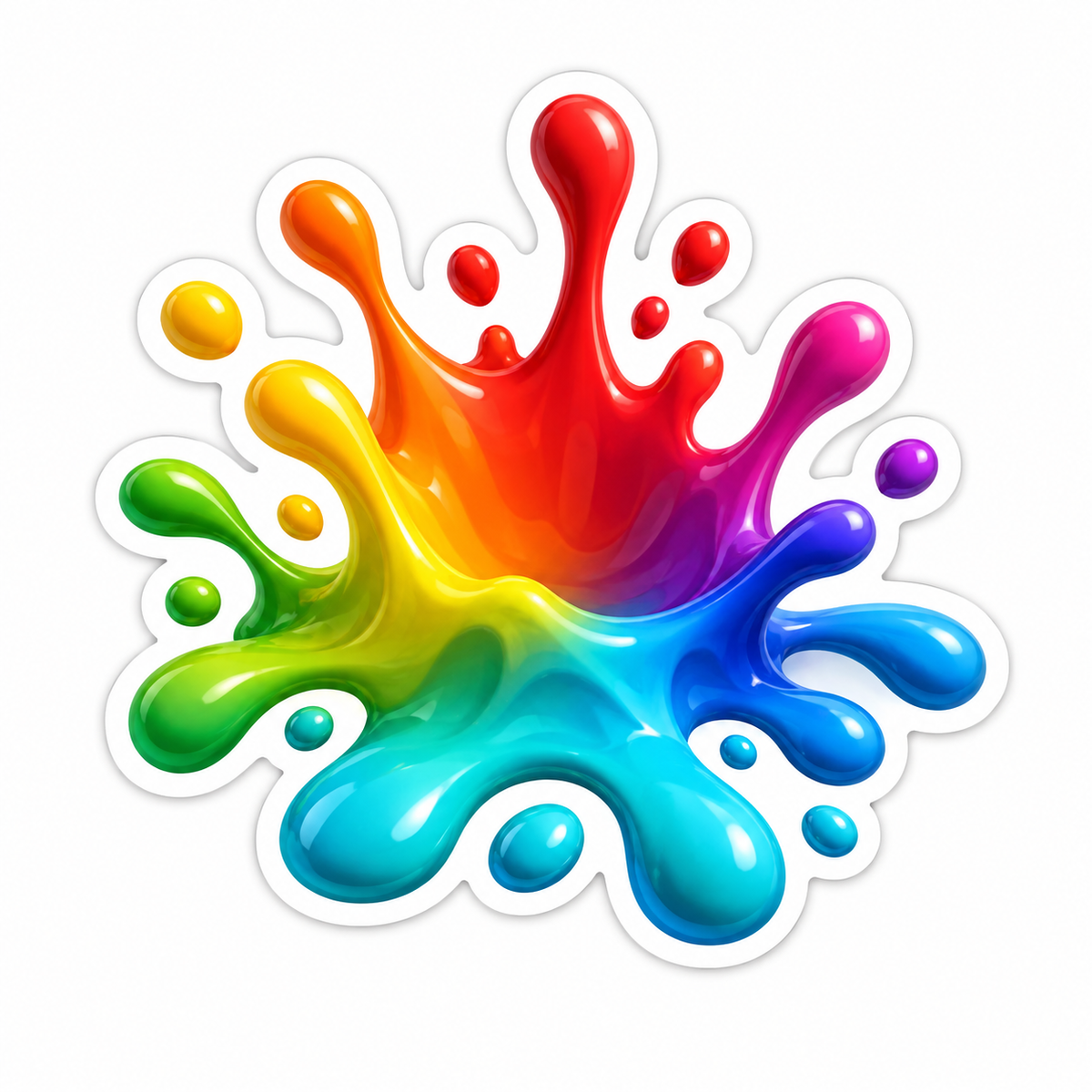 Rainbow Paint Splash Red Turquoise Vinyl Sticker Decal