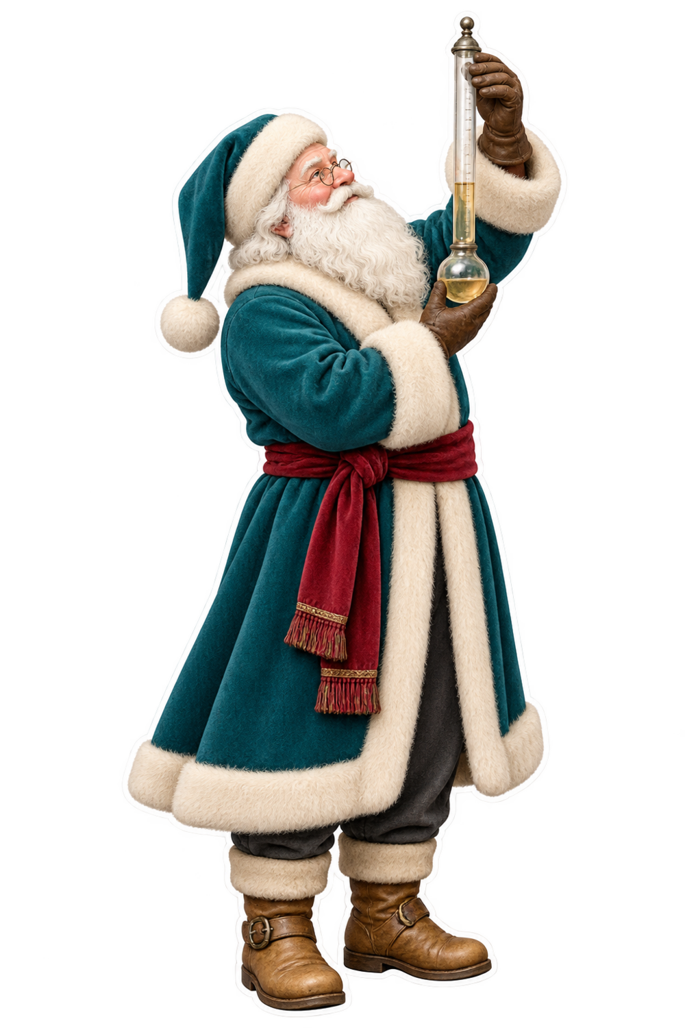 Santa Antique Hand Blown Glass Eudiometer Vinyl Sticker Decal