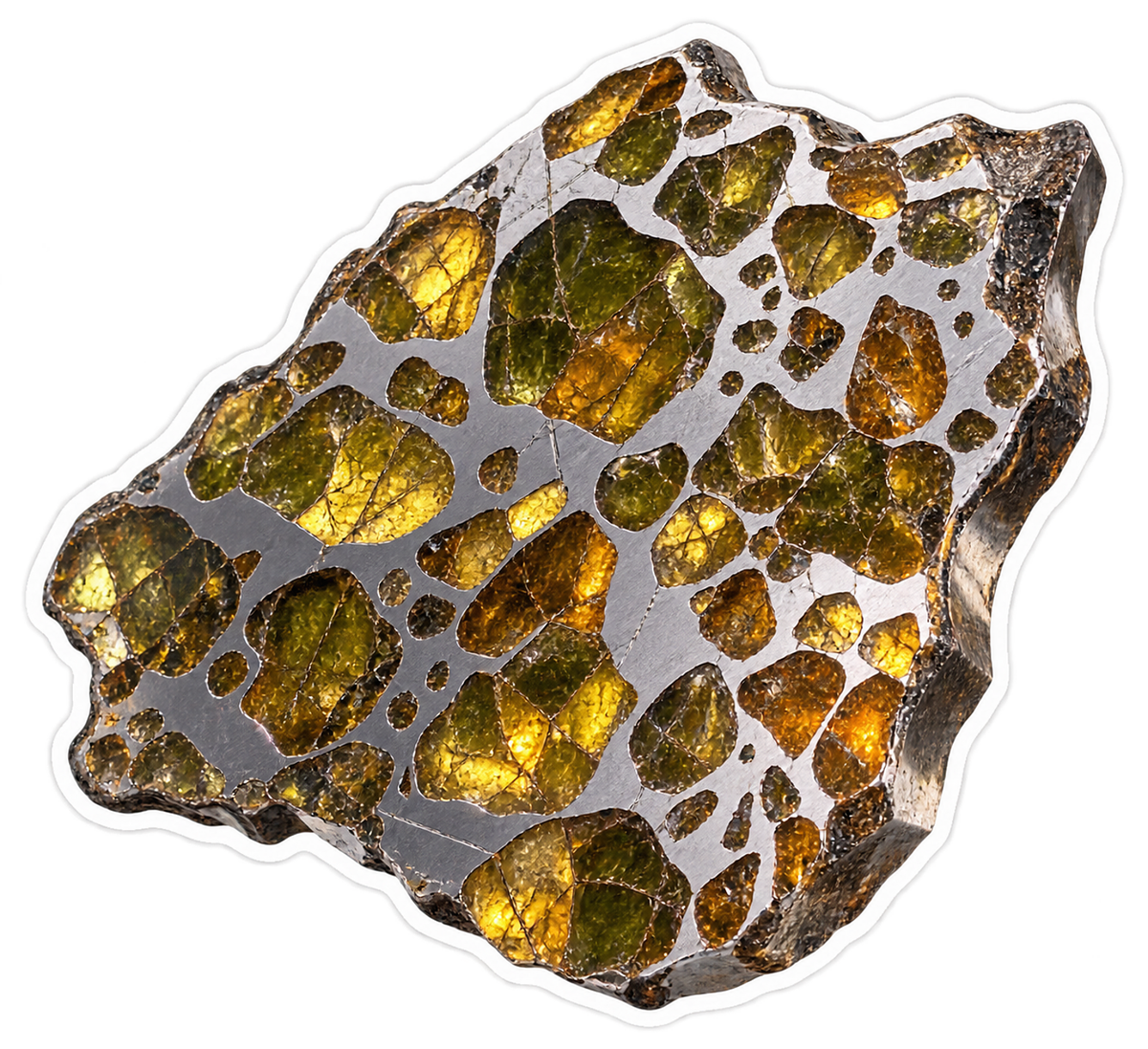 Meteorites Cosmic Impact Geology Pallasite Slice Vinyl Sticker Decal