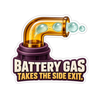 Battery Vent Elbow Side Exit Vinyl Sticker Decal