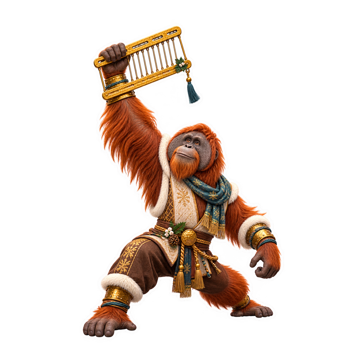 Brass Orangutan Stocking Loom Heddle Lifter Vinyl Sticker Decal