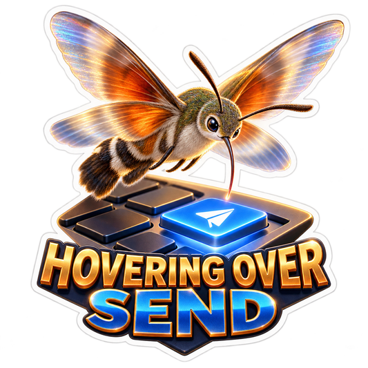 Hovering Over Send Hummingbird Hawk Moth Vinyl Sticker Decal